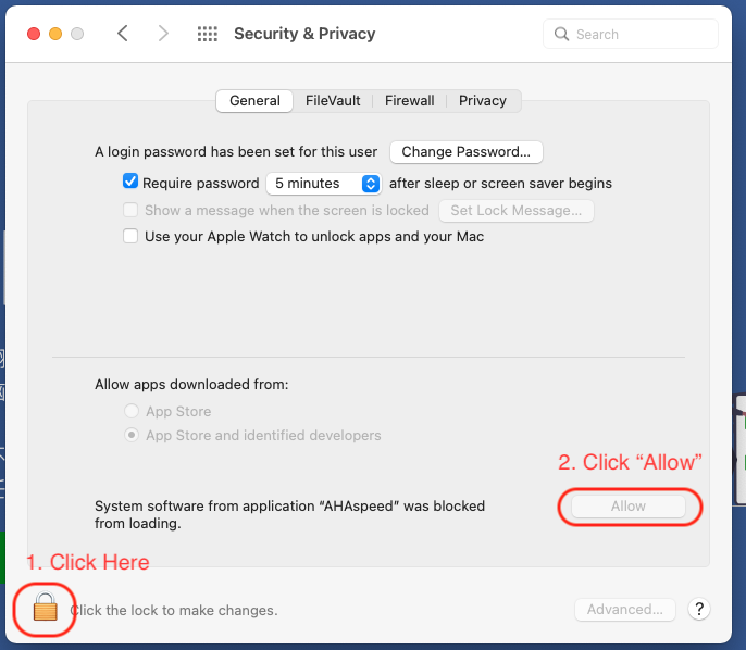 MacOS modify security & privacy settings to allow app